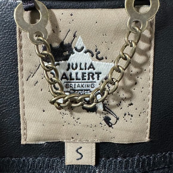 Julia Allert Long button-up Trench/ Raincoat Eco-Leather Black - Picture 7 of 9